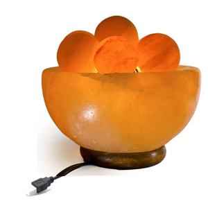 Bol à feu blanc alimenté par USB Lampe au sel de l'Himalaya Design rond avec lueur multicolore pour la sérénité et le style-Sian Enterprises - Product Image 4