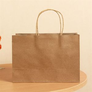 KM Customized Color & Size <b>Promotional</b> Kraft Paper Brown Gift Bag with 8 Color Flexo & UV Printing - Product Image 4