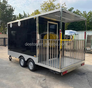 <span class=keywords><strong>Remolque</strong></span> de Comida para Asados de Aluminio Cuadrado con Terraza |   Parrilla Ahumadora con Luces <span class=keywords><strong>LED</strong></span> para Barbacoa Callejera - Product Image 2