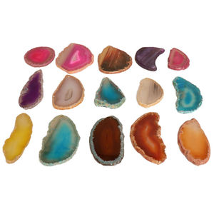 Holesale-Accesorios de carillón de viento, colgantes de piedras preciosas curativas naturales, regalos y manualidades de rodajas de ágata para cristal exterior - Product Image 6