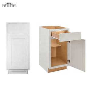 Precio DE FÁBRICA DE China Vietnam, venta al por mayor, acabado de pintura en aerosol blanco moderno, puerta de coctelera de madera, armarios de cocina con cajón de panel plano - Product Image 1