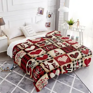 Hearts Throw Blanket Flanell Couch 2024 neue Valentinstag Geschenk ideen Großhandel Soft Fleece Farm Decke hält für den langen Gebrauch