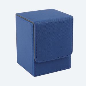 Étui à cartes en cuir PU bleu FX à ouverture supérieure, coins carrés, rangement magnétique portable pour jeux de cartes à collectionner - Product Image 3