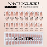 XCOATTIPS Faux Ongles à Presser Extra Longs Carrés X-Coat, Fournitures en Gros, French Soft Gel Plus Épais, Faux Ongles à Presser