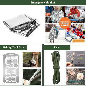 Firstime 9 en 1Custom Travel Mini botiquín de emergencia de primeros auxilios bolsa Herramientas de supervivencia SOS Earthquake - Product Image 6