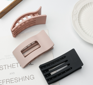 Pinzas de Pelo de Silicona Suave de 9.5cm, Diseño Rectangular Hueco, Tipo Pico de Pato, Peine, Horquilla, Pinza de Tiburón, Accesorio para el Cabello - Product Image 1