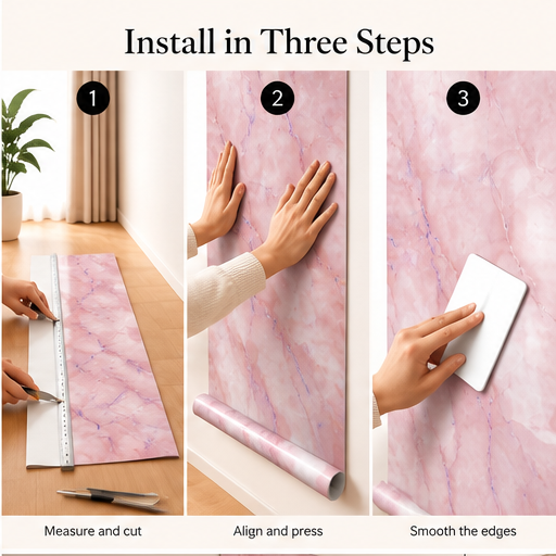 MORLENX Pink Marble Wallpaper Peel and Stick Self Adhesive PVC ...