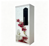 Armoire à vêtements en acier multi-compartiments, armoire de rangement en métal pour chambre à coucher avec impression graphique 3D
