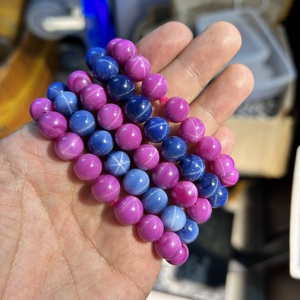 Tổng Hợp Sao Của <span class=keywords><strong>Ruby</strong></span> 6Mm 8Mm 10Mm Vòng Hạt 19Cm Màu Hồng Màu Xanh Đá Vòng Đeo Tay - Product Image 6