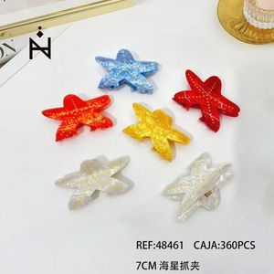 Fermaglio per capelli a forma di stella marina da 7 cm, colorato, per donne e ragazze - Product Image 3