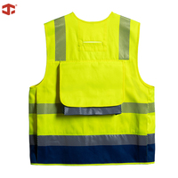 Rompi JIADE Bernapas, Reflektif, Ukuran Besar, Poliester, Kuning Fluoresen, Hi Vis, Tahan Air, Konstruksi Berkualitas untuk Peralatan
