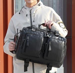 Sac à dos de voyage en cuir PU personnalisé avec logo, style décontracté et professionnel, avec compartiment à chaussures, sac à main de voyage, sac bandoulière - Product Image 2