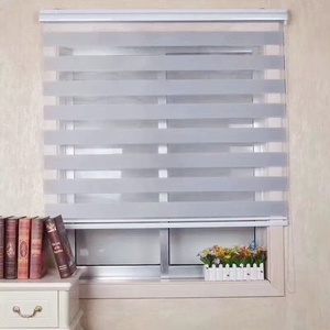 ผ้าม่านเนื้อผ้านุ่มหนา โพลีเอสเตอร์ ผ้าม่านสอง<span class=keywords><strong>ชั้น</strong></span>ลายซีบร้า และม่านม้วนลายซีบร้าสำหรับห้องนั่งเล่น - Product Image 5