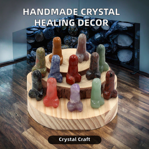 Stock Großhandel natürliche handgemachte geschnitzte Kristall dildo kleine Kristall Penis für die Dekoration polierte Heils teine Liebes thema - Product Image 3