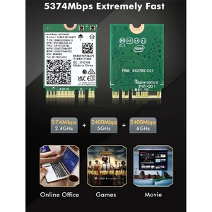 การ์ดไร้สาย <span class=keywords><strong>AX210</strong></span>ใหม่ล่าสุดสำหรับ WIFI6E AX210NGW <span class=keywords><strong>Intel</strong></span> 3แบนด์5374Mbps M.2การ์ด WIFI NGFF BT5.3 - Product Image 4