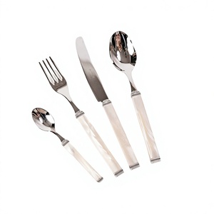 Resin Cutlery <b>Set</b> Food Grade Dishwasher Safe High Quality Stainless Steel Flatware <b>Sets</b> With Resin Handles Eco Friedly Design - Product Image 1