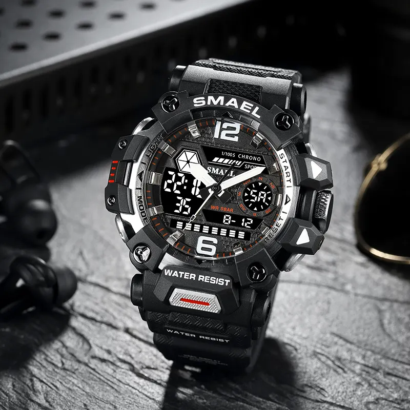 Relógio masculino luxuoso 2023 smael, relógio de pulso masculino com logotipo personalizado, aço de quartzo