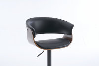 Tabouret de bar pivotant moderne en cuir PU européen avec pieds en bois courbé et métal pour la maison, le bureau, l'hôtel et la salle à manger