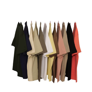 Camiseta de algodón 100% vintage ecológica personalizada para hombre, 280 gramos, estampado oversize, tejido grueso, teñido liso, venta al por mayor - Product Image 2