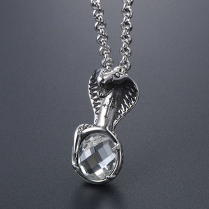 Cobra Pendant Stainless Steel Necklace <b>Men</b> Animal Themed Jewelry Gift SP058 - Product Image 2