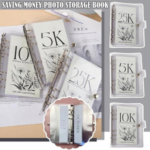 สมุดบันทึกเก็บ<span class=keywords><strong>เงิน</strong></span>แบบมีซิป ปก PVC แบบถอดได้ ขนาด A6 2.5K 5K 10K 12 <span class=keywords><strong>เดือน</strong></span> พร้อมซองใส่เอกสาร 12 แผ่น สำหรับเป็นของขวัญ - Product Image 2