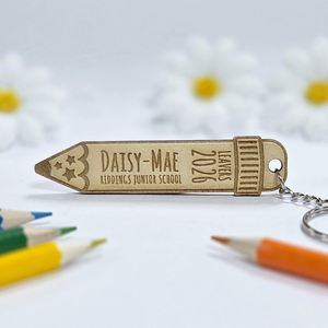 Custom <b>Wooden</b> Pencil-Shaped Keychains Laser-Engraved Names-Waterproof Durable Back-to-School Souvenirs Commemorative <b>Gifts</b> - Product Image 2