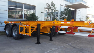 Semi-remorque à châssis en acier Q345B de haute qualité 20 pieds 40 pieds, 2 essieux, suspension mécanique et pneumatique, vente chaude, remorques de camion - Product Image 3