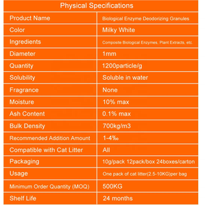 Desodorizante Pet Ltter Box Pó Removedores de Odor Bio-enzima Tecnologia Decompõe Odor de Gato Areia Gato Urina e Fezes - Product Image 3