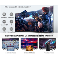Logo personnalisé plaqué or pour HDMI pour câble HDMI 2.1 8K 60Hz/4K 120Hz câble audio vidéo TV personnalisé tresse en PVC pour ordinateurs