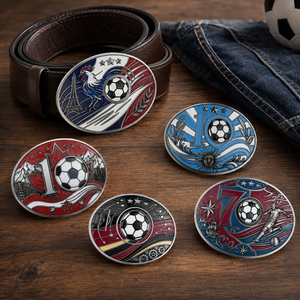 Hebilla de Cinturón de Aleación de Zinc con Temática de Fútbol, Porta Cervezas, Hebilla Metálica para Regalo de Aficionado al Fútbol, Recuerdo de Eventos Deportivos, Accesorio - Product Image 1