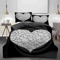Housse de couette Design diamant brillant 100% microfibre draps de lit chauds rouge ensemble de literie impression numérique 3D draps de lit