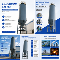 Silo industriel pour chaux avec convoyeur à vis et vibrateur pour le stockage et l'alimentation de poudres sèches