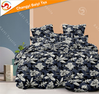 Drap de lit Queen Size en polyester bon marché Ensembles de literie housse de couette draps et taies d'oreiller doubles imprimés en microfibre