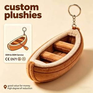 Vente en gros de mini porte-clés en peluche d'aventure en forme de canoë, produit en série, pour cadeaux et articles promotionnels de camping - Product Image 1