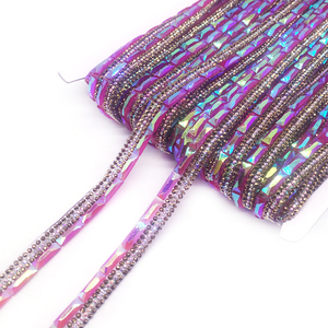1 Yard Crystal Rhinestone Trimming on Roll Motif Strass Hot Fix Rhinestone Tape for Dresses Decoration - Product Image 1