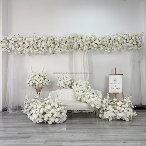 Camino de Mesa de Flores Artificiales de Seda Blanca para Bodas y Regreso a Clases, Precio Bajo al por Mayor, Tamaños Personalizables - Product Image 1