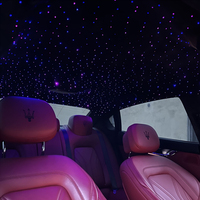 Kit d'éclairage de voiture ciel étoilé à fibre optique 18W RGBW LED, moteur lumineux à fibre optique Starlight + 0,75 mm fibre optique 500 pièces de 3 mètres de long
