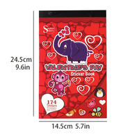 Livre d'autocollants pour la Saint-Valentin, 174 pièces, autocollants en forme d'éléphant, de singe et de cœur, pour l'artisanat, le scrapbooking et la décoration de la Saint-Valentin