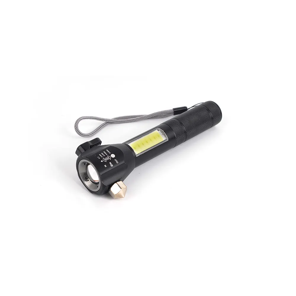 Martelo de segurança do carro 4 em 1, emergência multifunção usb carregador de corte faca aproximável led lanterna