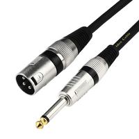 Câble adaptateur audio stéréo jack mono mâle 6,35 mm (1/4 TS) vers XLR mâle pour microphone et instrument, non équilibré en usine