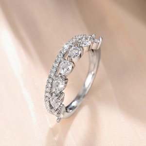 Q464 <b>Bridal</b> <b>Jewelry</b> <b>Set</b> White Gold Diamond Pear Cut Claw Setting Women's Wedding Fine <b>Jewelry</b> <b>Sets</b> - Product Image 2