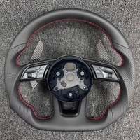 Volant en cuir en fibre de carbone pour Audi R8 Tt Mk2 Mk3 B8 RS TTS Ttrs Rs3 Rs6 RS4 RS5 RS7 A3 D3 A4 A5 A6 C6 A7 A8 Q3 Q5 Q7