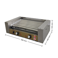 Nouvelle machine à hot-dogs électrique commerciale certifiée CE, en acier inoxydable, 220V, 7 rouleaux, grill BBQ pour la préparation de hot-dogs et de saucisses