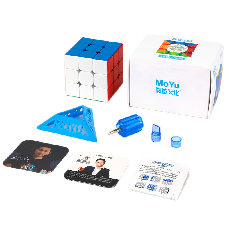 Moyu Cube ของเล่นลูกบาศก์แบบไม่มีสติ๊กเกอร์,ลูกบาศก์แม่เหล็กหมุนได้ RS3M 2020