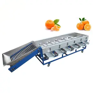 Commercial 3-10t Stainless Steel Roller Fruit Washing Drying Waxing Grading Machine