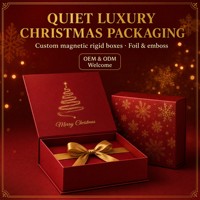 Boîte cadeau de Noël personnalisée OEM ODM en gros, boîte rigide magnétique avec ruban et carte, fabrication directe en usine ISO 9001