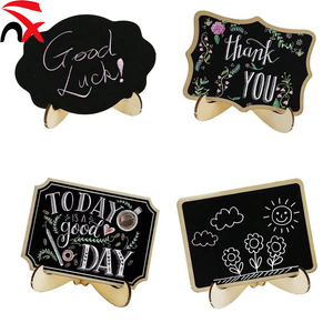 Tại chỗ bằng gỗ nhỏ bảng đen trang trí nhà thủ công bằng gỗ vẽ bảng Đồ trang trí bảng tin nhắn - Product Image 4