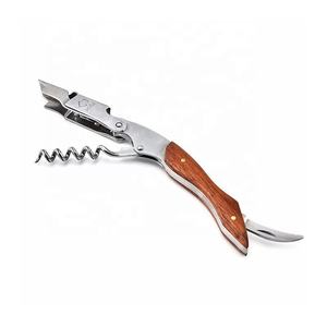 HUAJU INDUSTRIAL Ouvre-bouteille <span class=keywords><strong>Laguiole</strong></span> multifonctionnel en acier inoxydable <span class=keywords><strong>Tire</strong></span>-bouchon à manche en bois avec coupe-feuille Ouvre-bouteille - Product Image 5