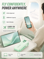 20000mAh Taşınabilir Şarj Cihazı AC Prizli Çift Dahili Kablolu 35W PD Hızlı Şarjlı Powerbank Telefon Tablet Laptop için