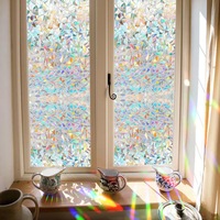 Película de ventana estática de arcoíris 3D de alta calidad, película de ventana esmerilada de privacidad, película tintada para ventana para el hogar